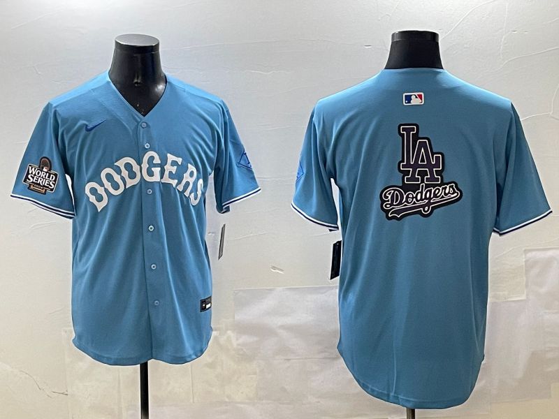 Men Los Angeles Dodgers Blank Light Blue Throwback Game 2025 Nike MLB Jersey style 27